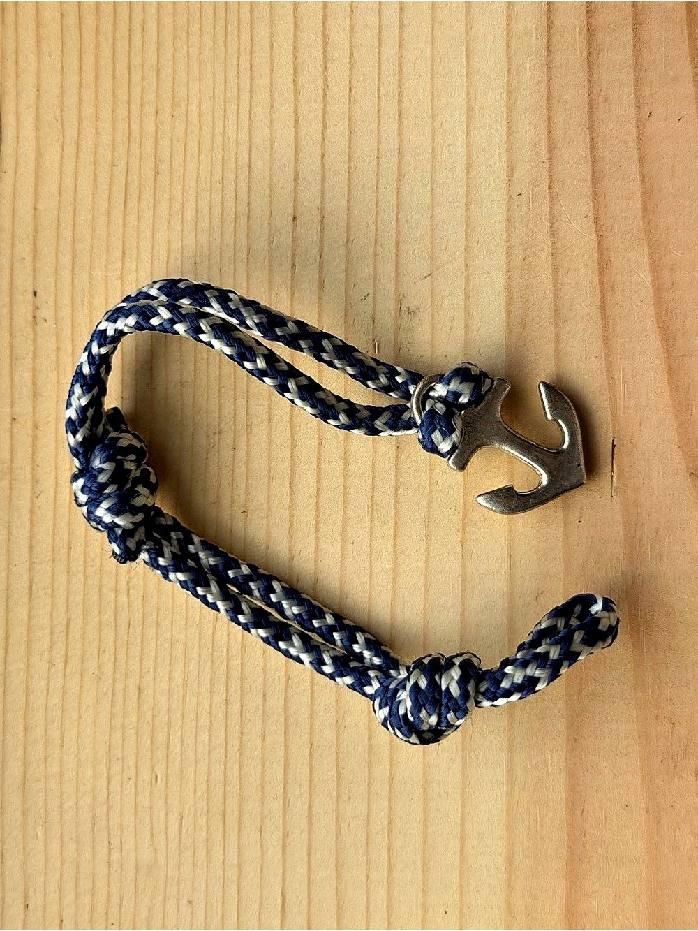 James Avery Blue & White Anchor Bracelet rare retired piece nautical unisex